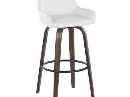 Daniella - Contemporary Fixed Height, Barstool With Swivel With Round Footrest (Set of 2)