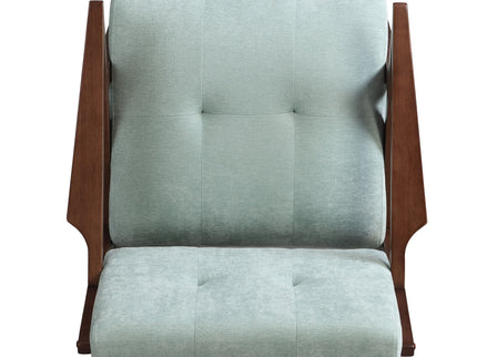 Modern Accent Chair With Plush Cushions, Angled Arm Design - Green