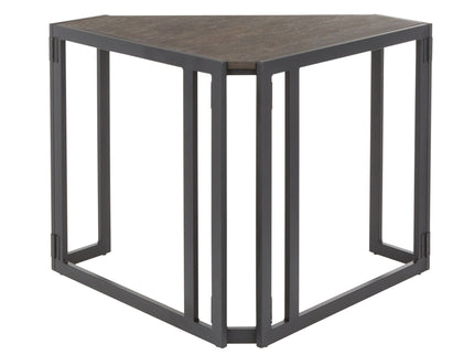 Roman - Industrial Corner Desk - Black / Espresso