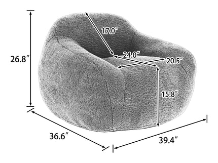 Giant Bean Bag Chair, Spacious Memory Foam With Armrests