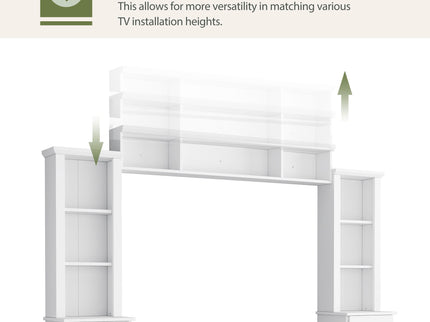 Minimalist Entertainment Wall Unit Set With Bridge For TVs Up To 75"