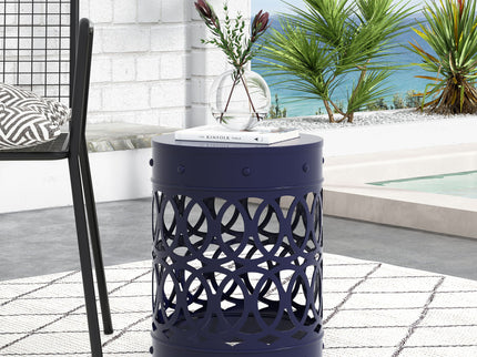 Outdoor Metal Large End Table, Modern Design