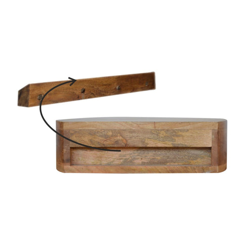 Wall Mounted Rounded Nightstand - Oak