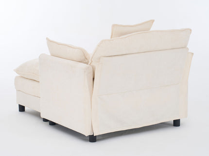 Accent Chair With Ottoman - Beige
