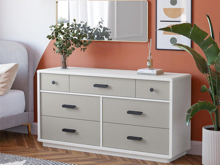 Valencia - 7 Drawer Wide Dresser - Taupe