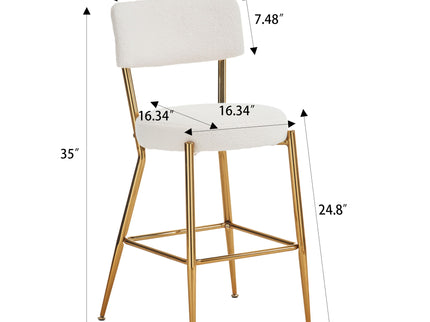 Modern Teddy Fabric Upholstered Bar Stools