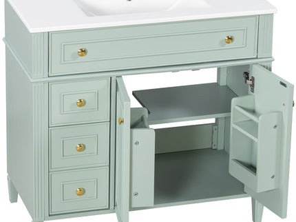 Bathroom Vanity With Sink, 3 Drawers & 2 Doors