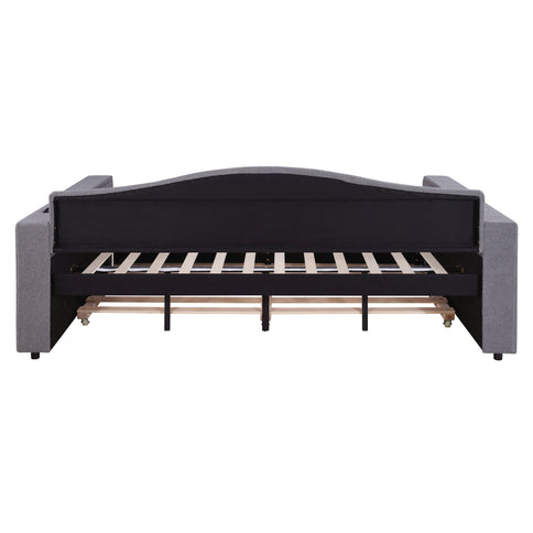 Upholstered Daybed With Storage Armrests, Trundle And Latest Integrated tooth Audio System