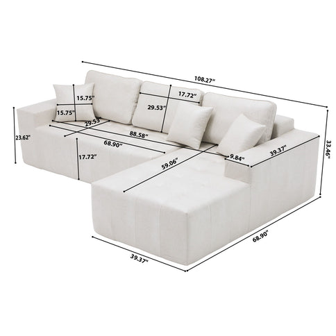 L - Shaped Corner Chaise Sofa Bed