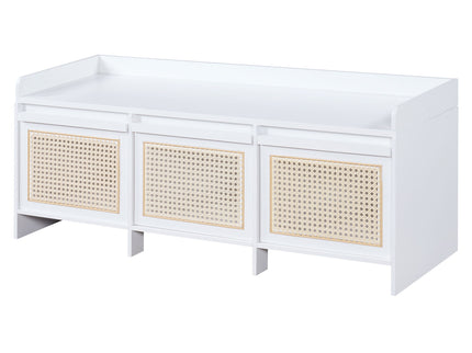Entryway Shoe Bench With Drawers & Button Tufted Cushion