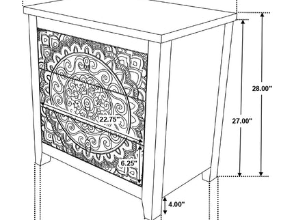 Kenzie - 3 Drawer Mandala Cabinet - White