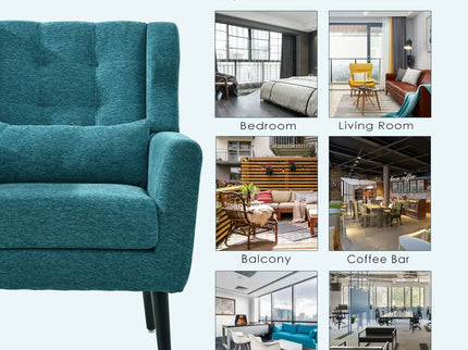 Modern Accent Chair Upholstered Foam Filled Living Room Chairs Comfy Reading Chair Mid-Century Modern Chair With Fabric Lounge Arm Chairs Armchair For Living Room Bedroom