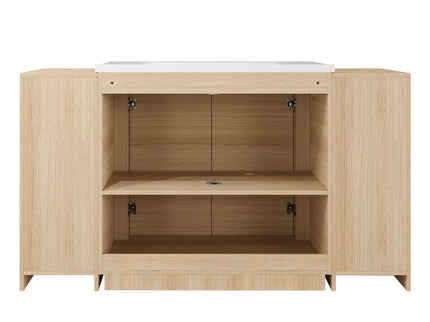 Freestanding Bathroom Vanity With Sink, 2 Small Storage Cabinets, Soft Close Doors