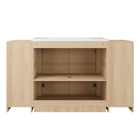 Freestanding Bathroom Vanity With Sink, 2 Small Storage Cabinets, Soft Close Doors