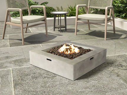 Outdoor Fire Pit Table - Natural / White