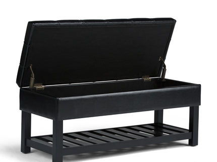 Saxon - Upholstered Transitional Storage Ottoman Bench