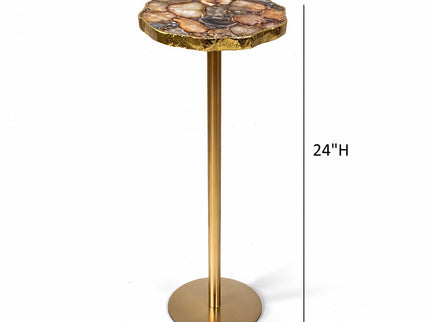 Champaign - Round Accent Table - Gold