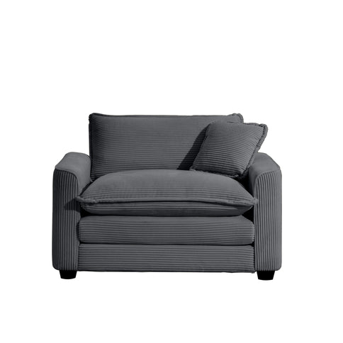 Modern Classic Fabric Single Chair Deep Seat Sofa With Pillow