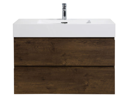 Alice - Bathroom Vanity Wall Mounted With Sink, Large Storage Floating Bathroom Vanity For Modern Bathroom, One-Piece Sink Basin Without Drain And Faucet