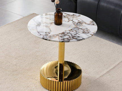 End Table For Living Rooms - Gold / White