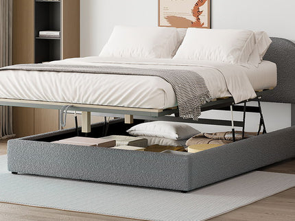 Upholstered Platform Bed With Hydraulic Storage System