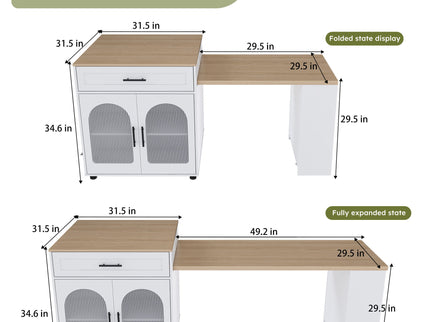 Expandable Kitchen Island With Power Outlet