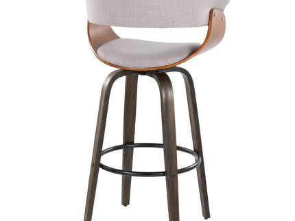 Vintage Mod - Mid Century Modern Fixed Height Barstool With Swivel & Round Footrest (Set of 2)