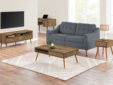 Coffee Table, Accent, Cocktail, Rectangular, Storage, Living Room, Wood Legs, Mid Century - Walnut