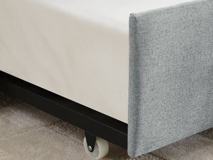 Upholstered Daybed With Trundle With Vertical Stripes