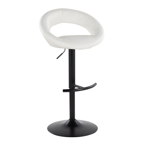 Posh - Contemporary Adjustable Barstool With Swivel & Rounded T Footrest (Set of 2)