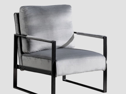 Classic Mid Century Modern Accent Chair With Durable Square Metal Frame, Armchair