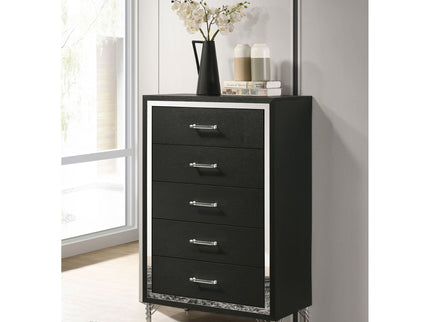Malcolm - 5 Drawer Bedroom Chest - Black