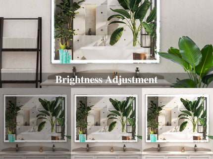 LED Bathroom Vanity Mirror Wall Mounted Adjustable / Warm / Natural Lights Anti-Fog Touch Switch With Memory Modern Smart Large Bathroom Mirrors