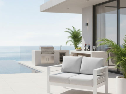 Patio All-Weather Loveseat With Thick Cushions