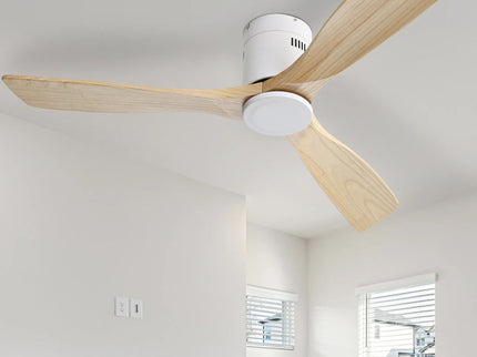 Low Profile Ceiling Fan DC, 3 Blade, Noiseless Reversible Motor, Remote Control