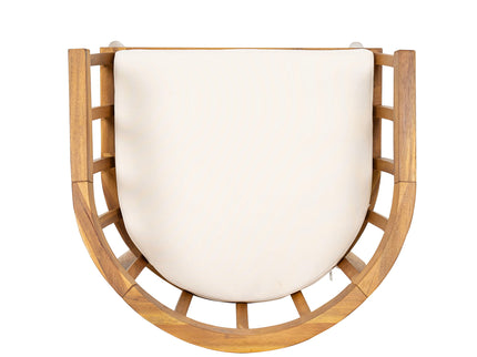 Klismos - Dining Armchair (Set of 2) - Teak / Beige