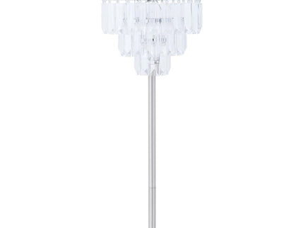 Base Floor Lamp With Crystal Shade - Silver