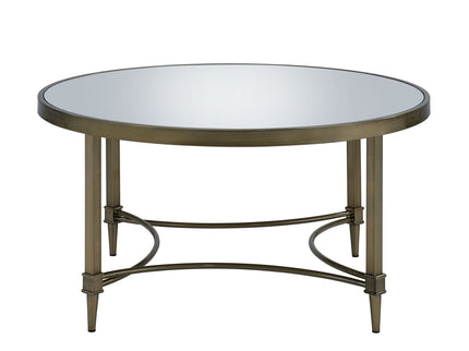 Aditya - Mirrored Antique Brass Coffee Table - Antique Brass