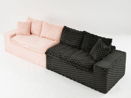 Multifunctional Sofa Pink Black, Fits 4 People