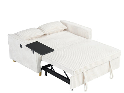 Pull Out Sofa With Movable Tabletop And USB Ports