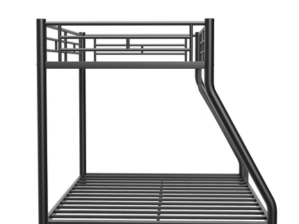 Bunk Bed Frame With Ladder And Guardrail, Heavy Duty Noise Free Design Metal Construction