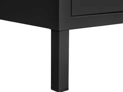 6 Door Lockers With Lock For Secure Storage - Black