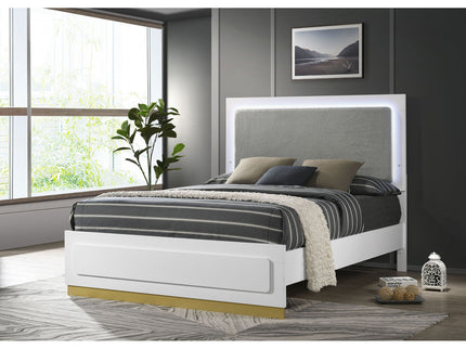 Sophia - Panel Bed With LED Headboard