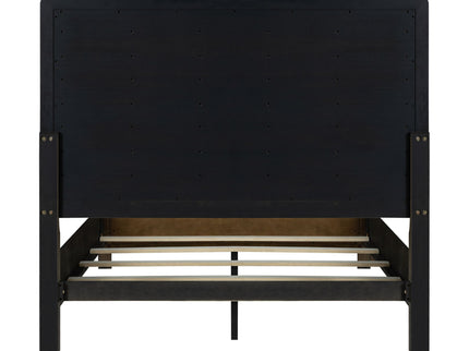 Panel Bed Frame With Unique Headboard And Included Slats