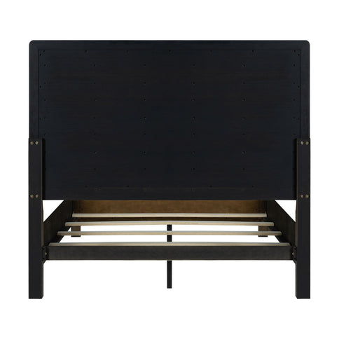 Panel Bed Frame With Unique Headboard And Included Slats