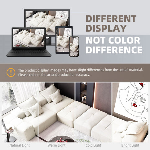 Modern Oversized Diy Combination Modular Sectional Sofa With Pillows