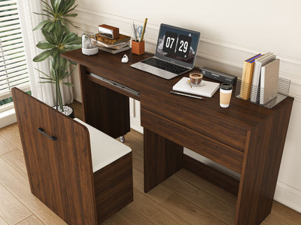 Folding Desk With Mirror And Storage Stol For Bedroom