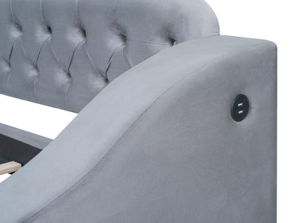 Upholstered Daybed With Storage Armrests And USB Port