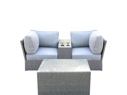 Comfortable Modern Patio Rattan Sectional Set With Cushions