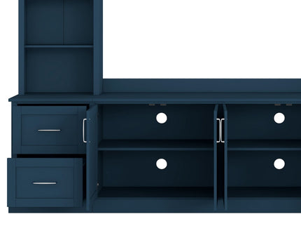 Arched Entertainment Center Wall Unit With Drawers, TV Stand